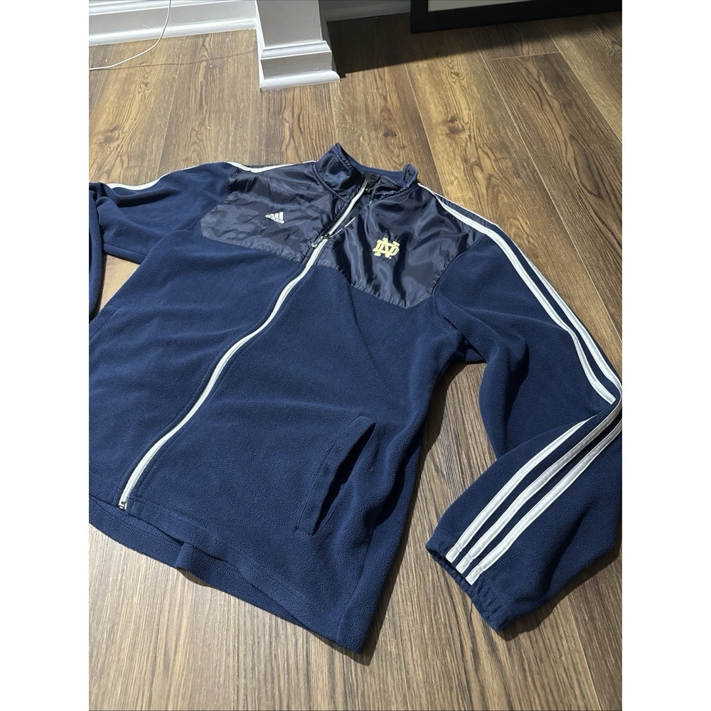 Adidas Notre Dame Fleece Blue Full Zip Men Size Large